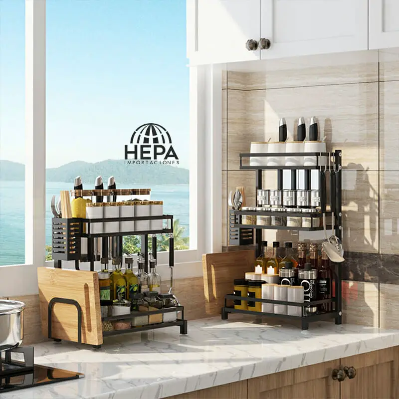 hepa importaciones,hepa import,hepa,uruguay,al fuego,organizador,rack,estante,estantería,especiero,condimentos,guardar,almacenar,ahorrar espacio,ganar espacio,cocina,para cocina,cocinar,muebles,lavaplatos,escurridor,vajilla,set