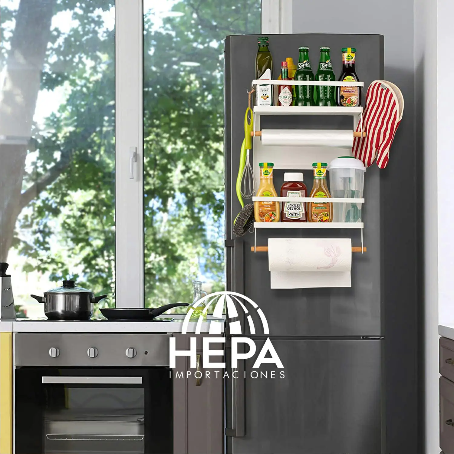 hepa importaciones import uruguay organizador 3 niveles cocina estantes decoración heladera imantado