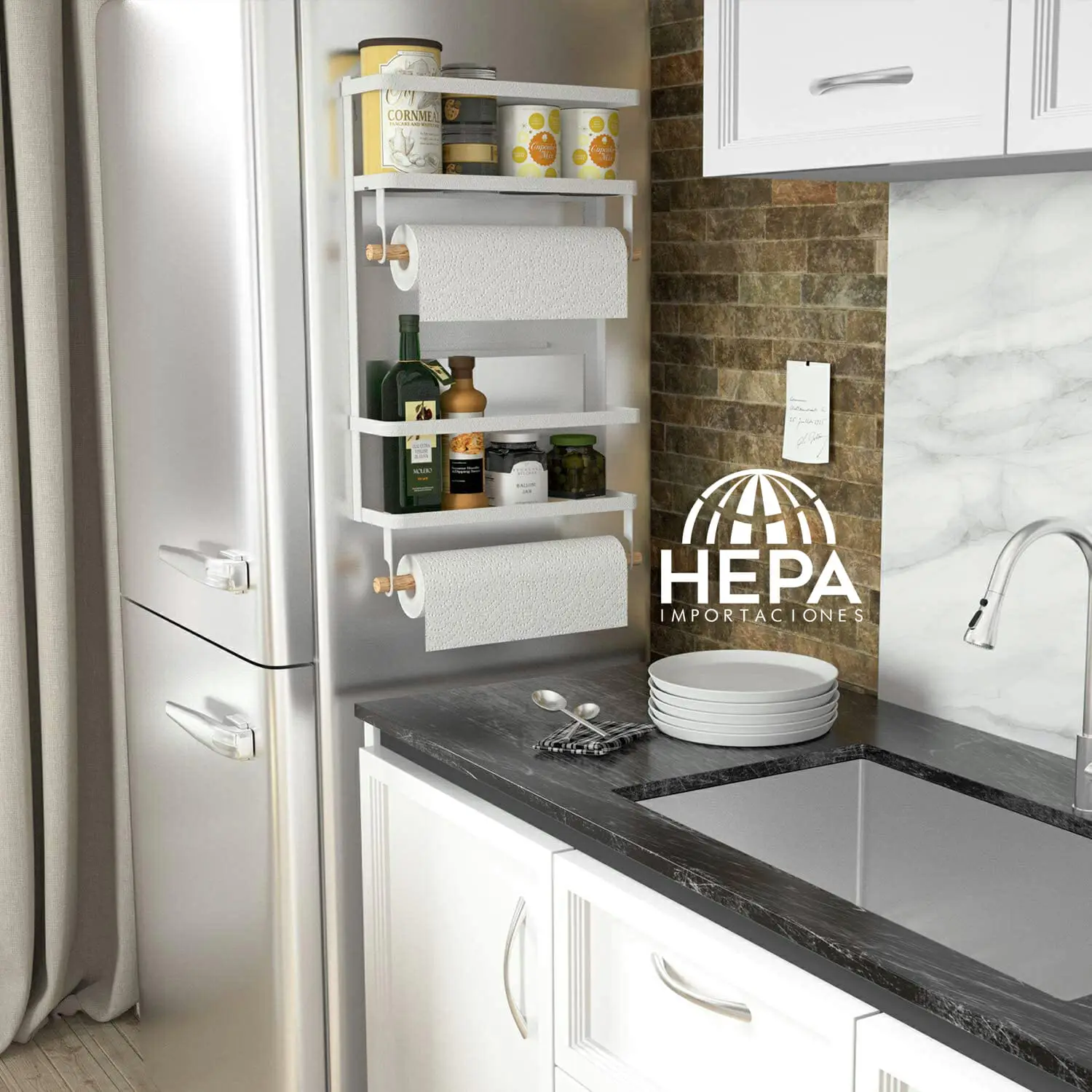 hepa importaciones import uruguay organizador 3 niveles cocina estantes decoración heladera imantado